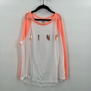 Pink Victoria’s Secret Long Sleeve Crew Neck Tee Shirt Ladies Small